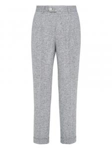 Brunello Cucinelli брюки Sharkskin, серый