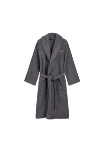 Халат унисекс - ARCHIVE SHIELD TERRY ROBE, шалевой воротник, махровая ткань, натуральный хлопок GANT, темно-серый