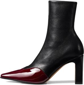 Женские стильные ботильоны Zszszsu с квадратным носком, массивным каблуком, модные носочные ботинки с боковой молнией, удобные обувь для повседневного ношения, модная обувь, размеры US 4-16, Black And Wine Red