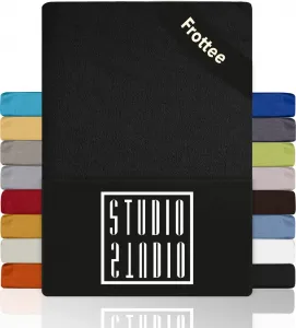 Простыня на резинке Basic Terry 160 x 200 см, хлопок, мягкая и уютная, фирменного качества, для всех стандартных матрасов высотой до 25 см - темно-серый STUDIO