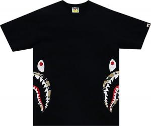 Футболка BAPE Sta Camo Side Shark Tee 'Black/Yellow', черный