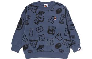 Детский свитшот с круглым вырезом Moderate A BATHING APE, charcoal серый