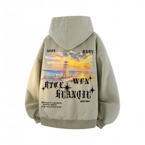 Пуховик Unisex Hooded Thickened Reversible HUANQIU, серый зеленый (черный)