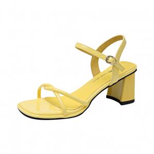 Alxnan Женские сандалии на одной застежке желтые, цвет Yellow