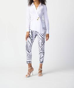 Белая блузка с V-образным вырезом и запахом Joseph Ribkoff