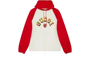 Толстовка с капюшоном GUCCI, красный белый