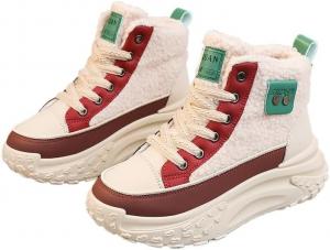 Женские зимние сапоги с меховой подкладкой, ботильоны для снега, уличная обувь, удобная обувь для женщин, утепленные кроссовки с мехом HCHCTRY, Red