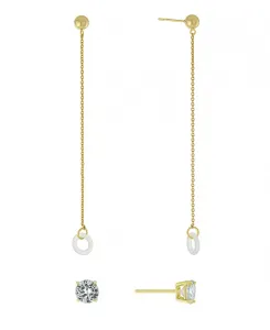 Цепочка-Держатель для наушников Air Pods с кубическим цирконием и золотым покрытием поверх посеребренного. Macy'S, gold