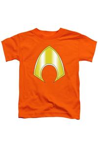 Футболка с коротким рукавом для детей с логотипом Лиги Справедливости Америки - Аквамен Gildan, оранжевый