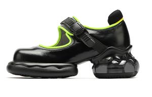 Туфли-мериджейн на массивном каблуке 5,5 см женские DAPHNE LAB, черный зеленый