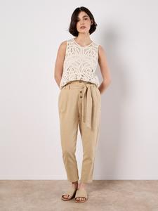 Зауженные брюки со складками спереди Apricot, Stone