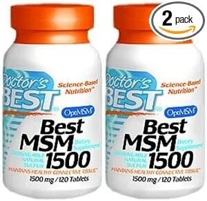 Набор добавок МСМ Doctor's Best, 2 упаковки, 120 таблеток