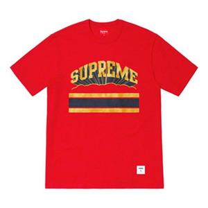 Футболка ss19 cloud arc tee red 3d clouds large logo short sleeve Supreme, красный