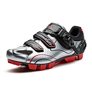 Велообувь SANTIC MTB Knight Palladium, размер 40, серебристый/красный