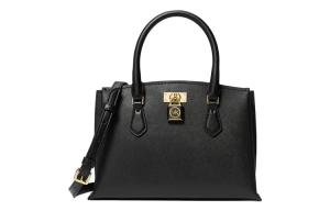 Сумка-шоппер MK Ruby из кожи коровы, женская сумка-багет черный MICHAEL KORS