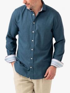Хлопковая рубашка с добавлением мериносовой шерсти KOY, Blue Teal