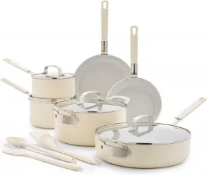 Набор посуды GreenPan x Bobby Flay с антипригарным покрытием, 13 предметов, кремовый