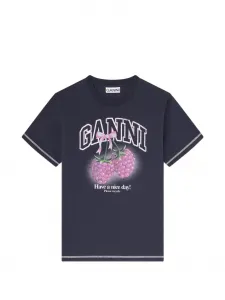 Футболка с графичным принтом GANNI, синий
