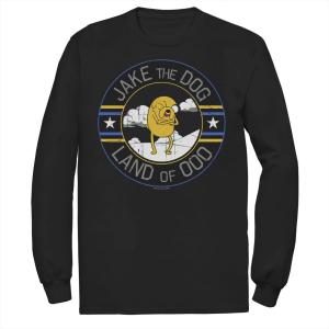 Мужская футболка с длинными рукавами и рисунком Cartoon Network Adventure Time Jake The Dog Land Of Ooo Licensed Character