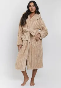 Ребристый халат с капюшоном Loungeable, Beige