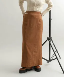 Юбка I-силуэта с открытой талией Kbf, цвет Brown