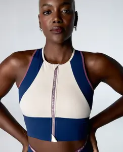 Спортивный бюстгальтер с высокой поддержкой и застежкой спереди Black Limba, темно-синий