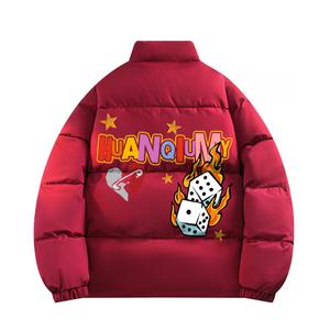 Пуховик Unisex Stand Collar Moderate Padded HUANQIU, maroon