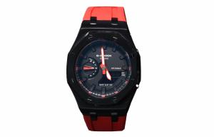 Часы Casio G-Shock Analog-Digital 2100 Series, арт. GA-2100-1A1, 44 мм, красный/черный/темно-красный