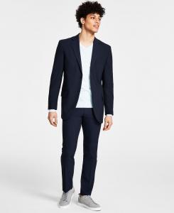 Мужской костюм из эластичной ткани с современной посадкой DKNY, синий