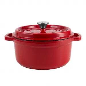 Чугунная кастрюля с крышкой, 2,2 л, винтажная кухня, красная Verschold