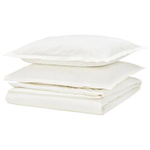 Комплект постельного белья Ikea Hampflockel, 3 предмета, 240x220/50x80 см, белый