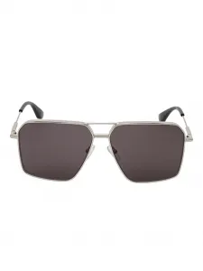 Солнцезащитные очки в угловой оправе Alexander McQueen Eyewear, серебяный