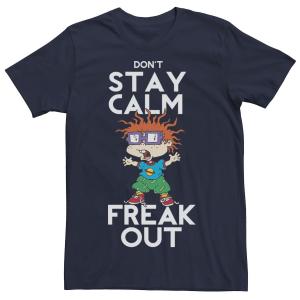 Мужская футболка Rugrats Chuckie Don't Stay Calm Freak Out с рисунком Nickelodeon, синий