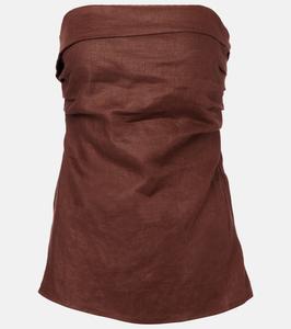 Льняной топ Caen Faithfull, коричневый