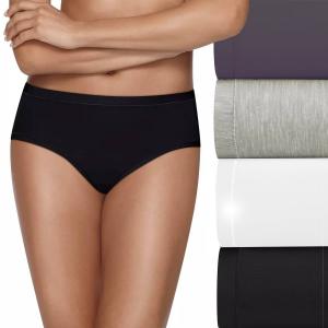 Комплект из 4 женских трусиков-брифов Hanes Ultimate Cool Comfort с низкой посадкой, черный/синий/многоцветный