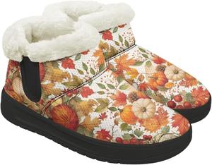 Quxjehoe Зимние женские ботинки на снег Удобные теплые ботинки с плюшевой подкладкой, короткие ботильоны на каждый день, черная подошва, размеры 6-13,5