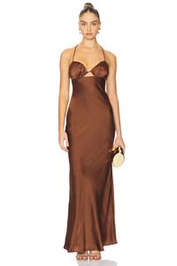 Платье макси амалия Sndys, коричневый