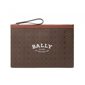 BALLY Кожаный кошелек для монет мужской клатч коричневый