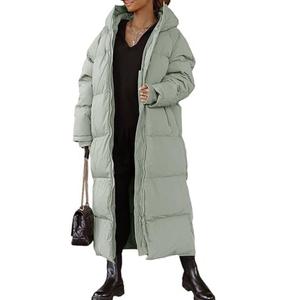 Длинное стеганое пальто с капюшоном Tankaneo Maxi, светло-зеленый