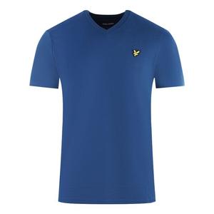 Футболка с логотипом бренда и v-образным вырезом Lyle & Scott, синий