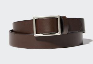 Ремень Uniqlo Italian Leather Slide Buckle, 37 коричневый