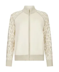 Свитер с животным принтом и застежкой-молнией Liu Jo, белый