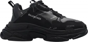 Кроссовки Balenciaga Triple S Sneaker Allover Logo - Black, черный