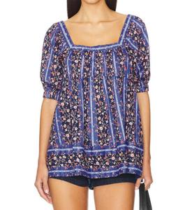 Винтажная блузка Lover в голландском синем цвете Free People