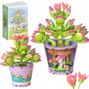 Набор Блоков Цветы В Горшке 3D Двухсторонний Цветочный Горшок Собака Цветы Inna marka