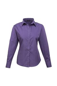 Поплиновая блузка с длинным рукавом. Простая рабочая рубашка. Premier, фиолетовый