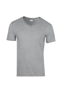 Футболка Soft Style с V-образным вырезом и короткими рукавами Gildan, серый
