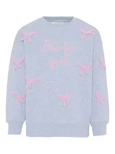 Толстовка с круглым вырезом и аппликацией из ленты Mc2 Saint Barth Kids, серый