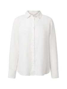 Льняная рубашка с длинными рукавами белого цвета CASH-MERE.CH