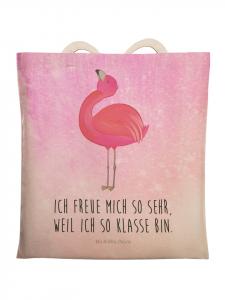 Шоппер Mr. & Mrs. Panda Einkaufstasche Flamingo Stolz mit Spruch, цвет Aquarell Pink